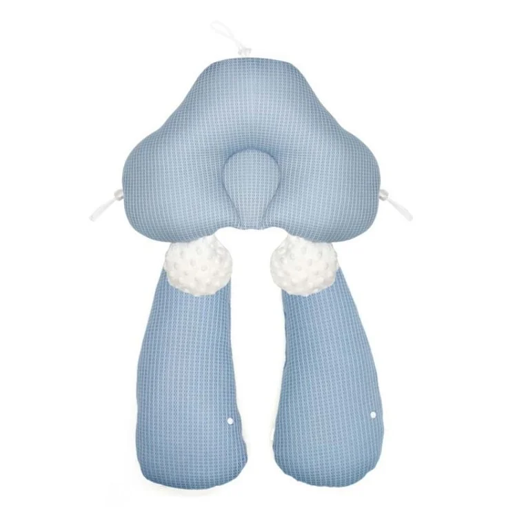 Baby Oreiller Plagiocephalie Double Face Entrevois Pospecteur de Sommeil - Bleu