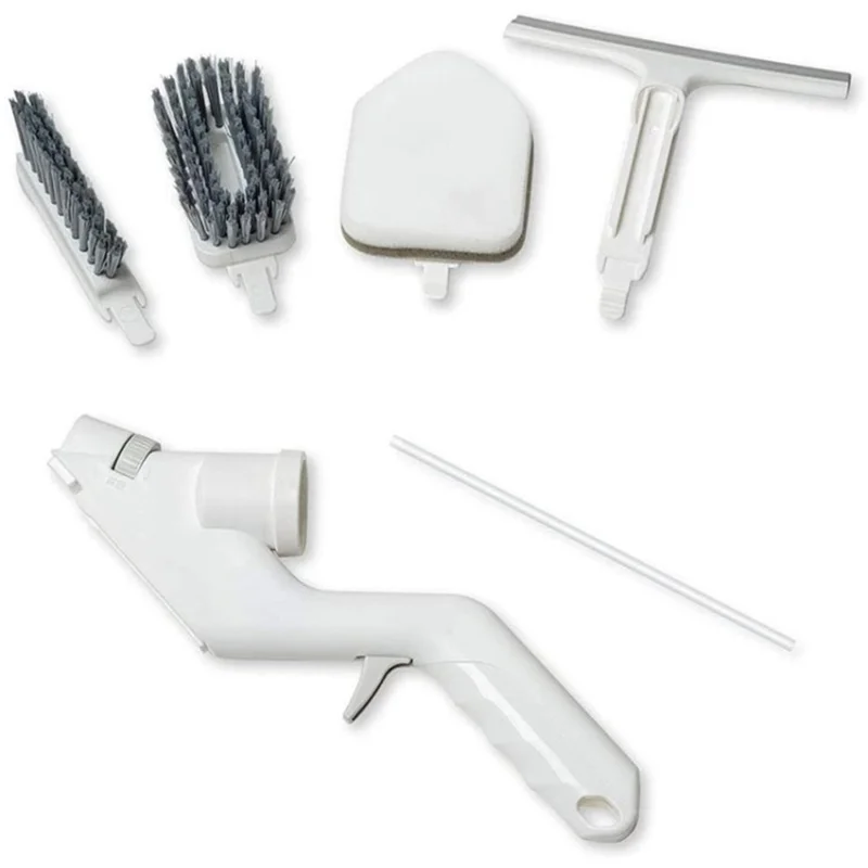 Multifinctional Water Spray Nettoyer Kit Window Wiper Wiper Crevice Sponge Wipe Nettaiting Tool - Blanche