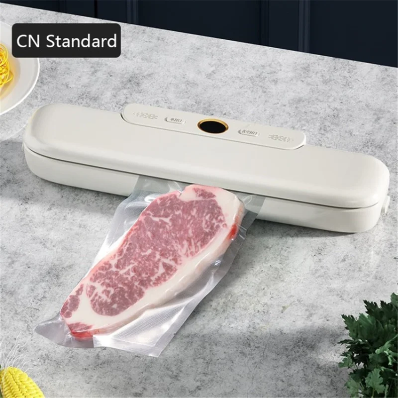 Kitchen Food Bag Vacuum Sealer Automatic Sealing Machine - White / CN Standard Plug