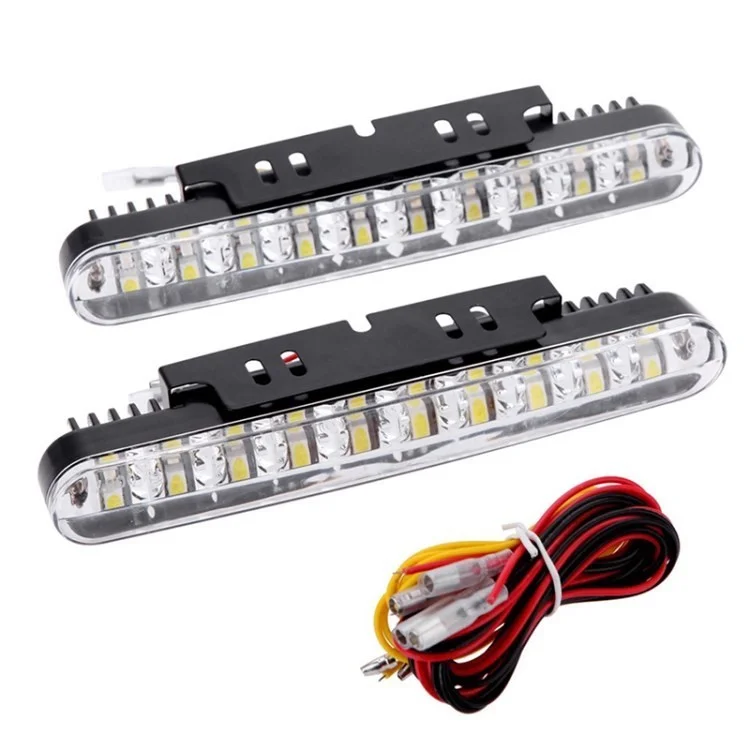 2pcs IP65 Wasserdicht 12V LED -auto Auto -tag -lauflicht - Schwarz