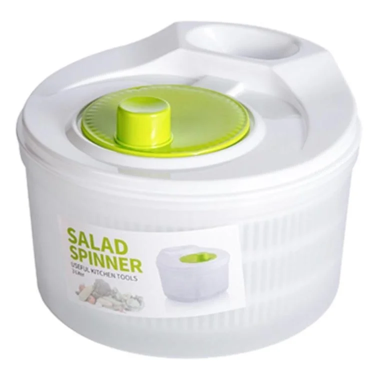 Salad Spinner Multi-Use Lettuce Spinner Manual Vegetable Dryer Drainer Rotary Veggie Washer (BPA-Free, NO FDA Certification) - White