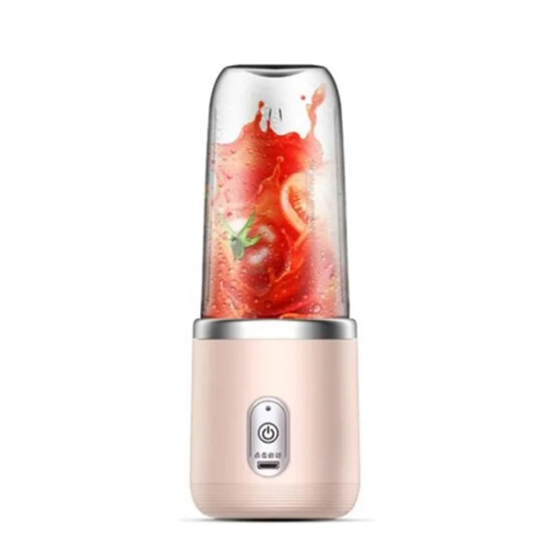 Przenośna wyciskarka do cytrusów 400 ml, urządzenie elektryczne, blender, wyciskacz do cytryn ładowany (bez BPA, bez certyfikatu FDA) - różowy / bez pokrywki