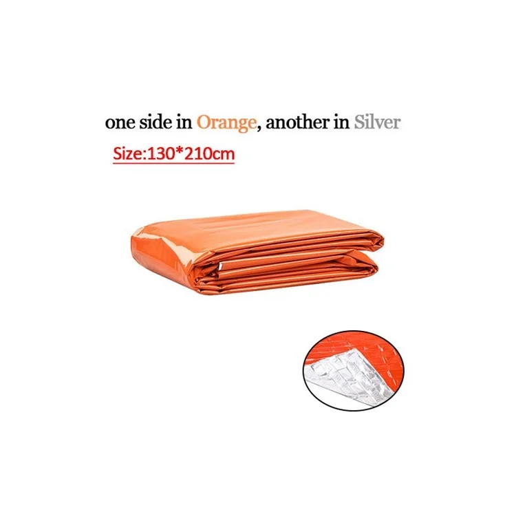 Folding Emergency Blanket Outdoor Survival Rescue First Aid Foil Thermal Blanket, 130x210cm - Orange