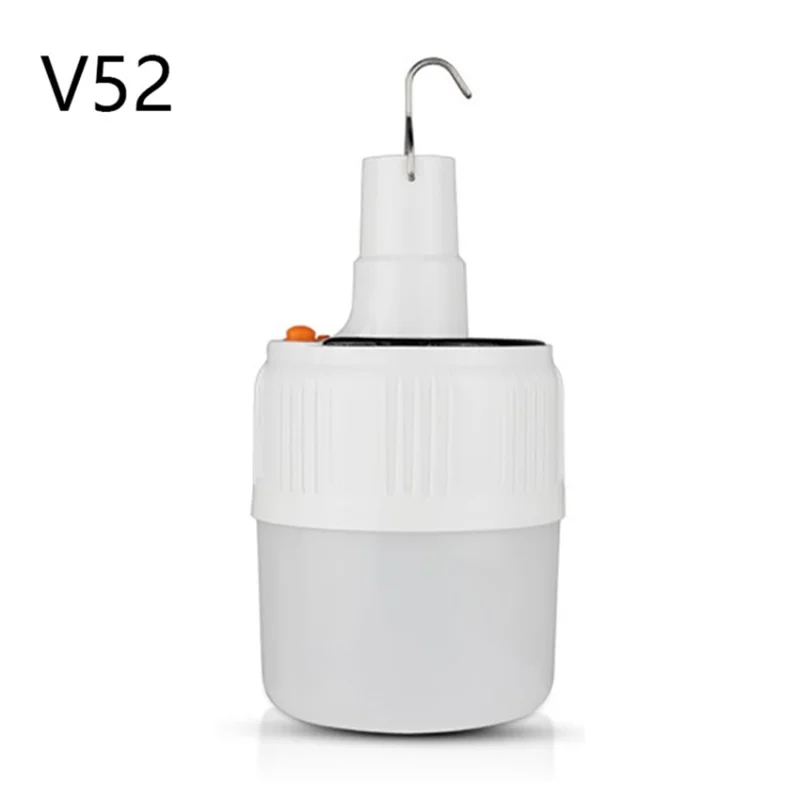 V52 Solar Light Bulb Portable Rechargeable LED Camping Lamp for Outdoor Night Market