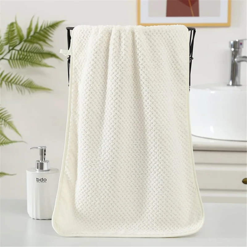 35x75cm Thickened Towel Facial Cleansing Cloths Soft Water Absorption Face Towel - Beige