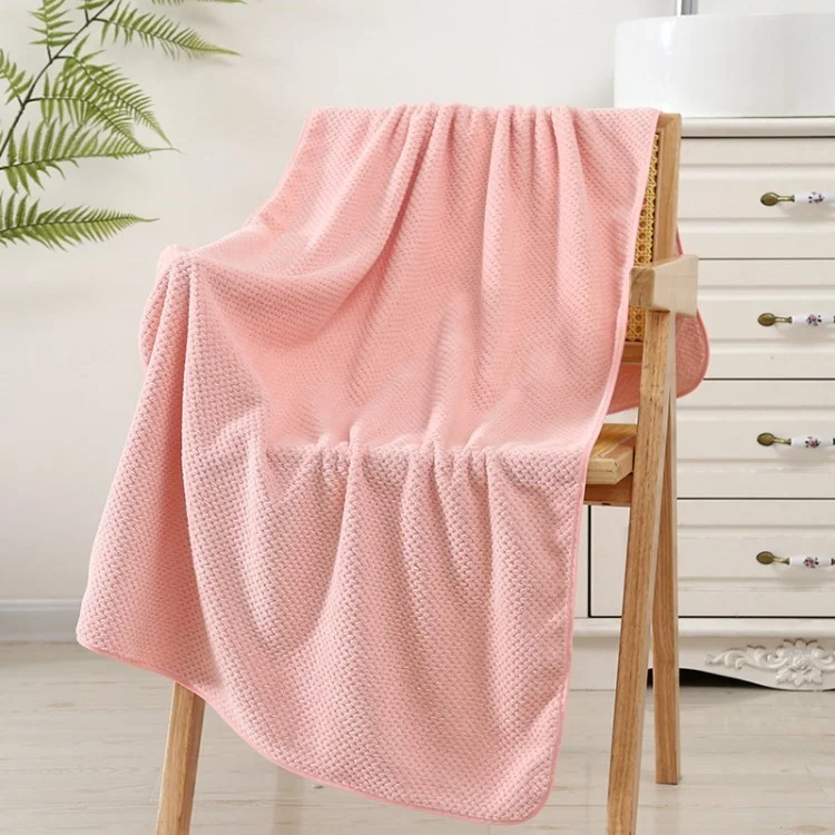 70x140cm Bath Towel Thickened Soft Water Absorption Quick-dry Bath Towel - Light Pink