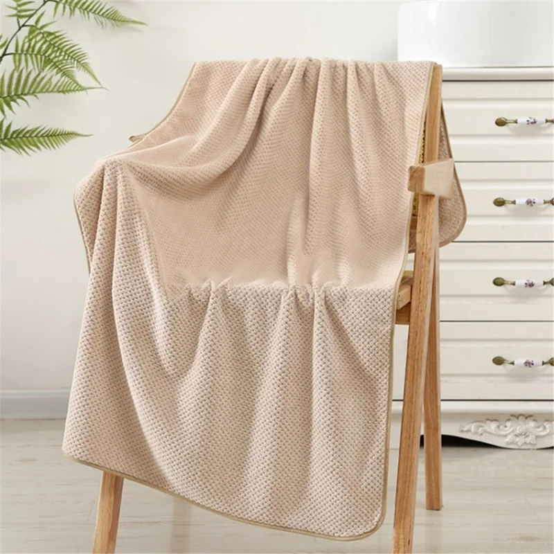 70x140cm Bath Towel Thickened Soft Water Absorption Quick-dry Bath Towel - Coffee