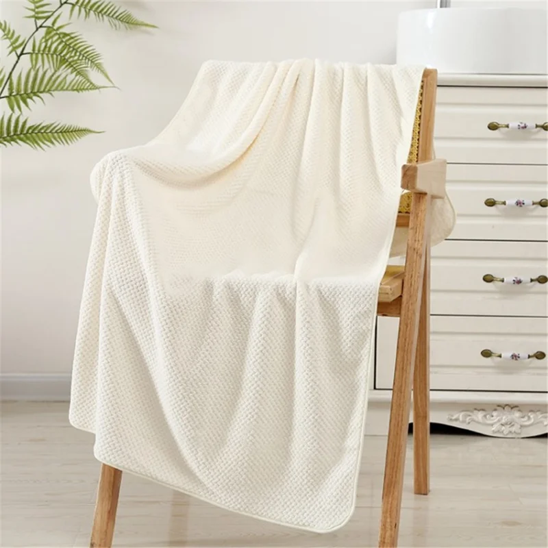 70x140cm Bath Towel Thickened Soft Water Absorption Quick-dry Bath Towel - Beige
