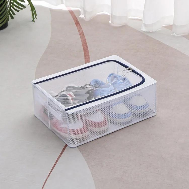 Transparent Under Bed Shoe Storage Box Foldable Dustproof Shoes Storage Organizer - Size S