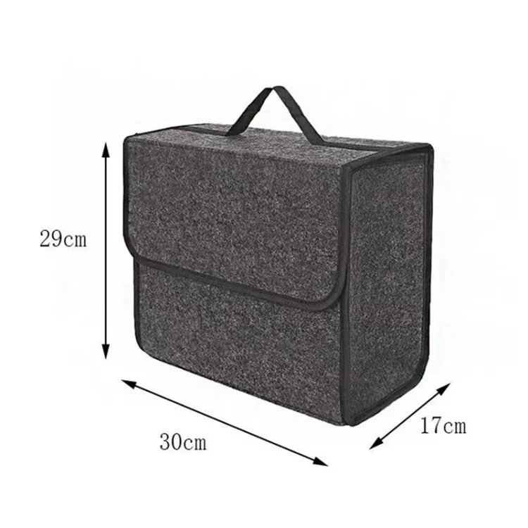 Auto Trunk Organizer Faltbar Filzfahrzeug -aufbewahrungstasche - Dunkelgrau / 30x17x29cm