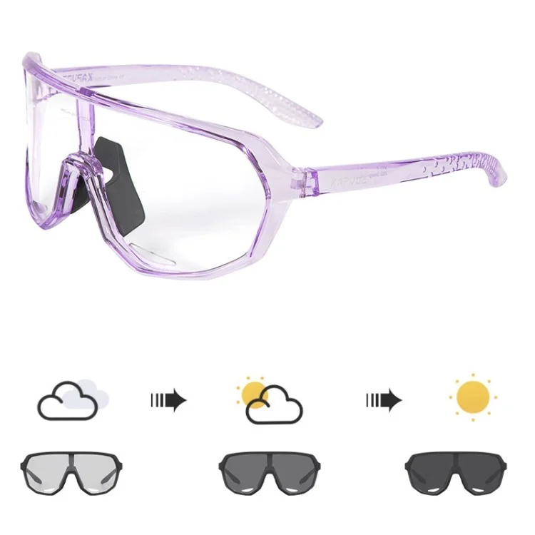 KAPVOE Cycling Photochromic Glasses Outdoor Windproof Motorcycle Bicycle Goggles - Style C