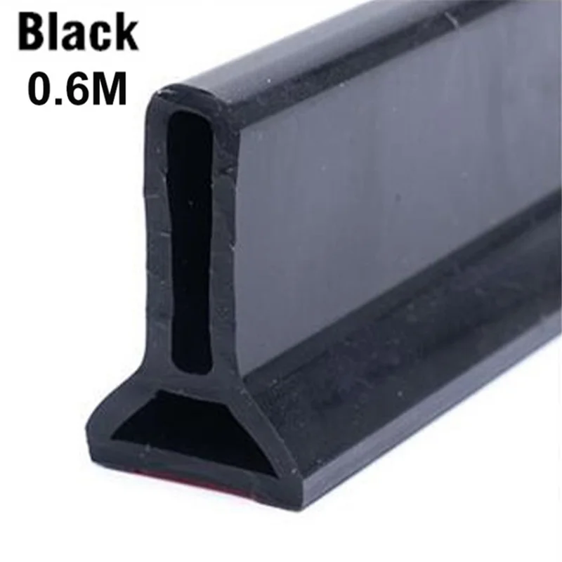 Bathroom Water Stopper Self-adhesive TPE Floor Water Retaining Strip - Black / 0.6m