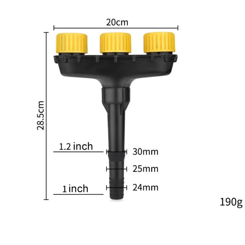 Garden Lawn Irrigation Sprinkler Agriculture Greenhouse Watering Atomizer Nozzle - 3 Head (1in / 1.2in)