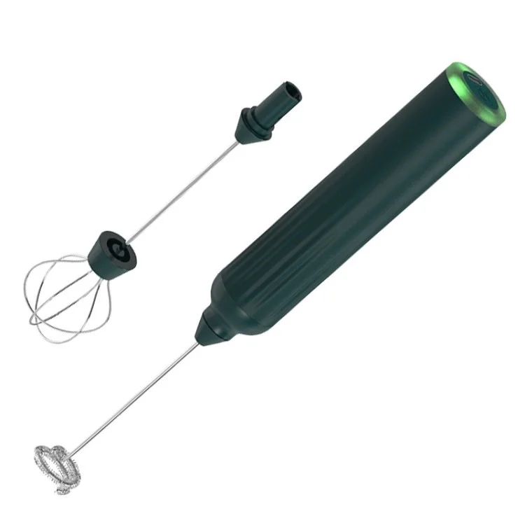 Elektrischer Schaumhersteller USB -wiederaufladbarer Eierschläger Handheld Milchfrother (keine FDA -zertifizierung, BPA Frei) - Grün / Set A