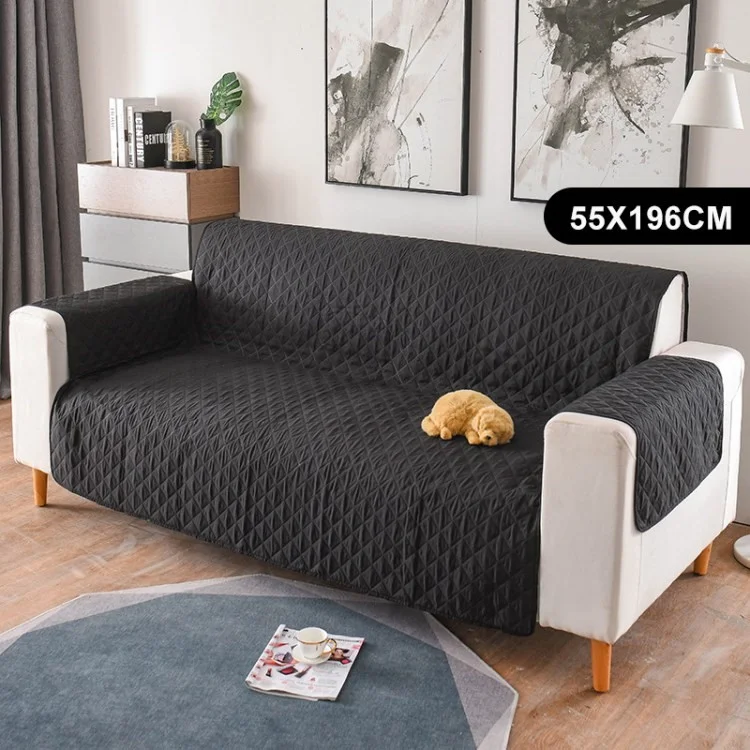 1 / 2 / 3 Seat Sofa Cover Solid Color Anti-dust Living Room Bedroom Sofa Slipcover - Black / 1 Seat