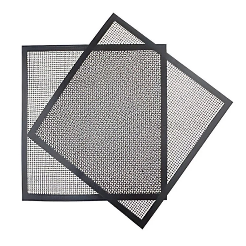 2 Piezas / Establezca BBQ Grill Mesh Mat 40x33cm Lineros de Hoja de Cocina Antiadherentes (sin Certificación de la Fda, Sin Bpa) - Negro