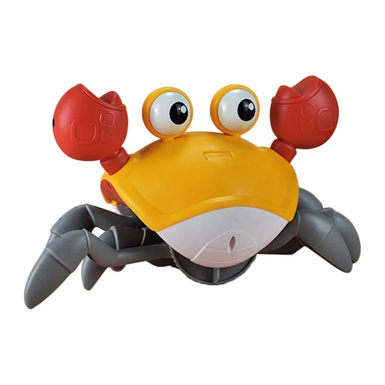 Brinquedo de Caranguejo Elétrico com Sensor de Movimento para Crianças com Luz e Música - Laranja