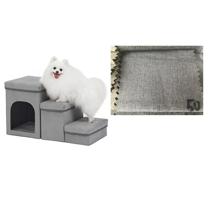 DULCII Cat Dog Nest Cage 3 Steps Foldable Staircase Storage Steps to Bed (MOQ: 300) - Grey