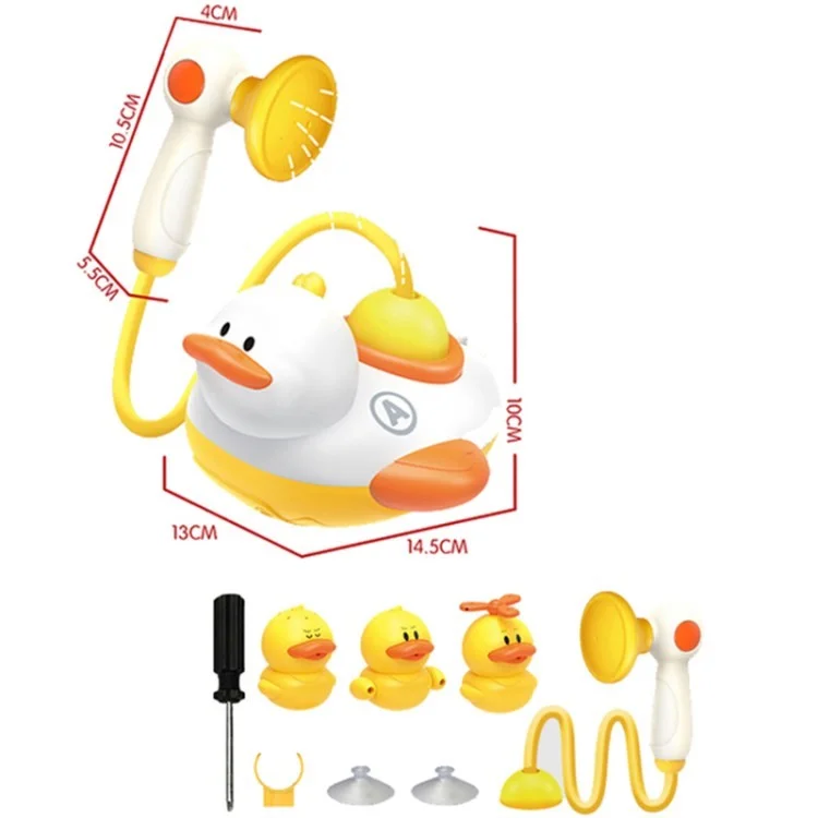 Elektrische Badeenten-Set mit Duschspielzeug Batteriebetrieben Multifunktionales Badewannen-Spielset für Kleinkinder - 17D