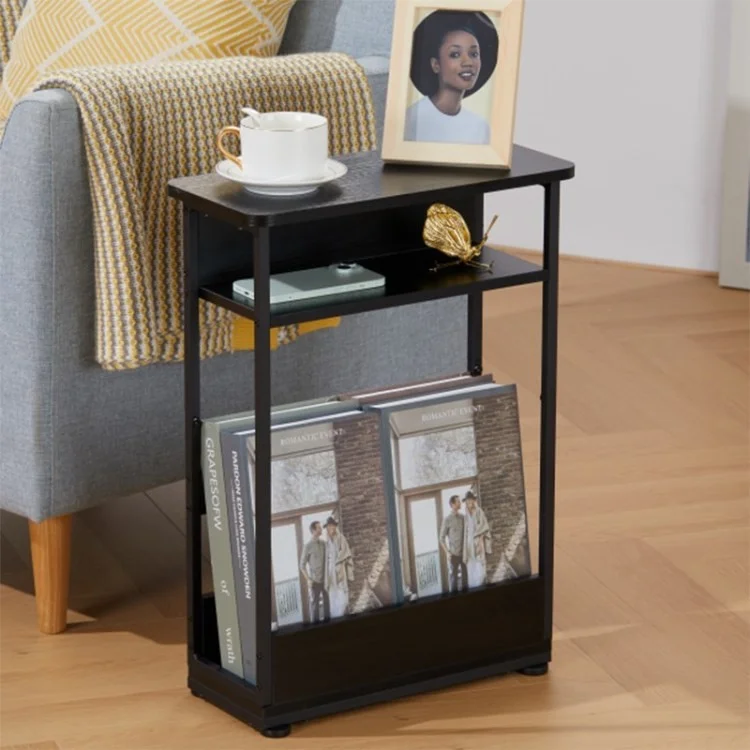YEAKOO Side Table with Storage Shelf 3 Tier Slim End Table Nightstand (MOQ: 300)