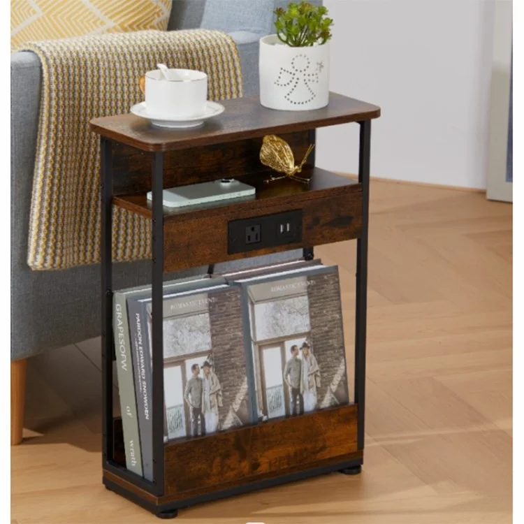 Yeakoo Schal End Table Magazine Shelf Table Mit USB -anschlüssen Und Steckdose, US -stecker (MOQ: 300)