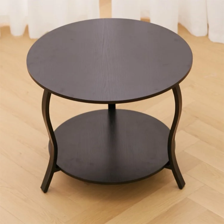 Zexvida Industrial Round Couchtisch, 580 x 580 x 483 Mm, Schwarz (MOQ: 100)