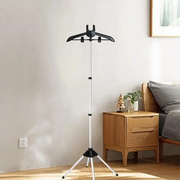 Plancher à Maison Pliable Rack de Vapeur à Vapeur Suspendu Accessoires de Reprocheur à Vapeur - Noir