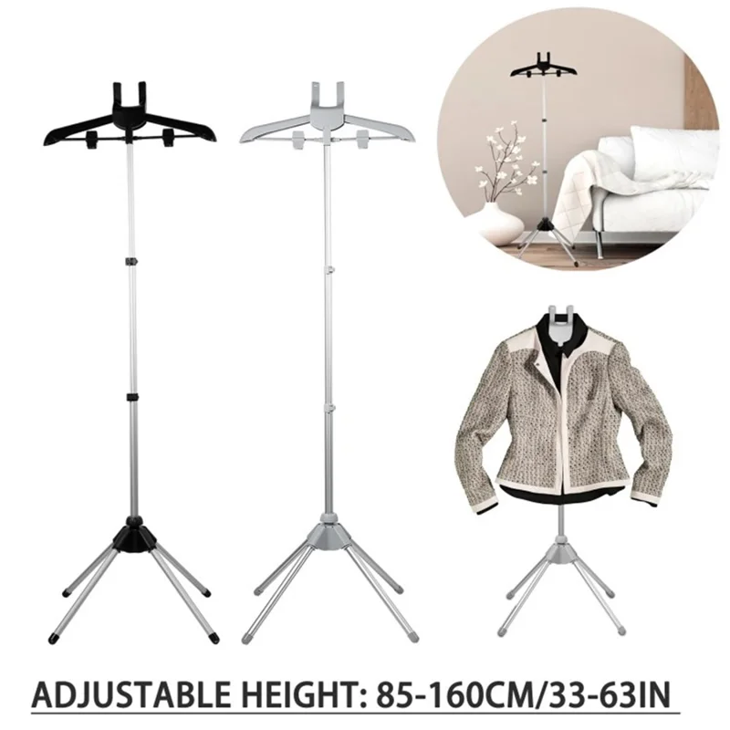 Plancher à Maison Pliable Rack de Vapeur à Vapeur Suspendu Accessoires de Reprocheur à Vapeur - Noir