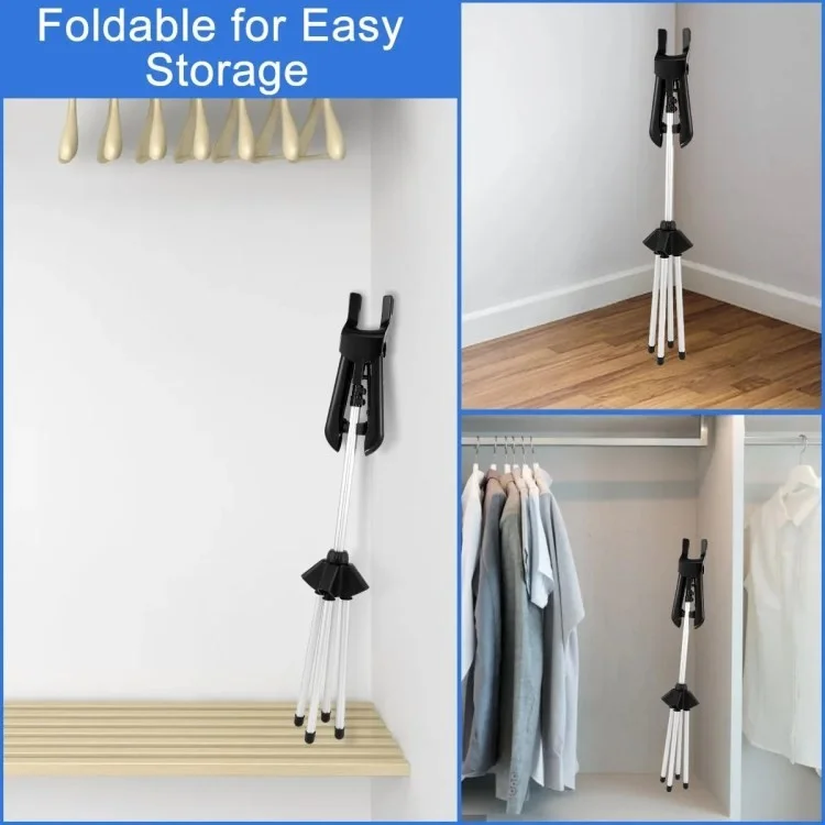 Plancher à Maison Pliable Rack de Vapeur à Vapeur Suspendu Accessoires de Reprocheur à Vapeur - Noir