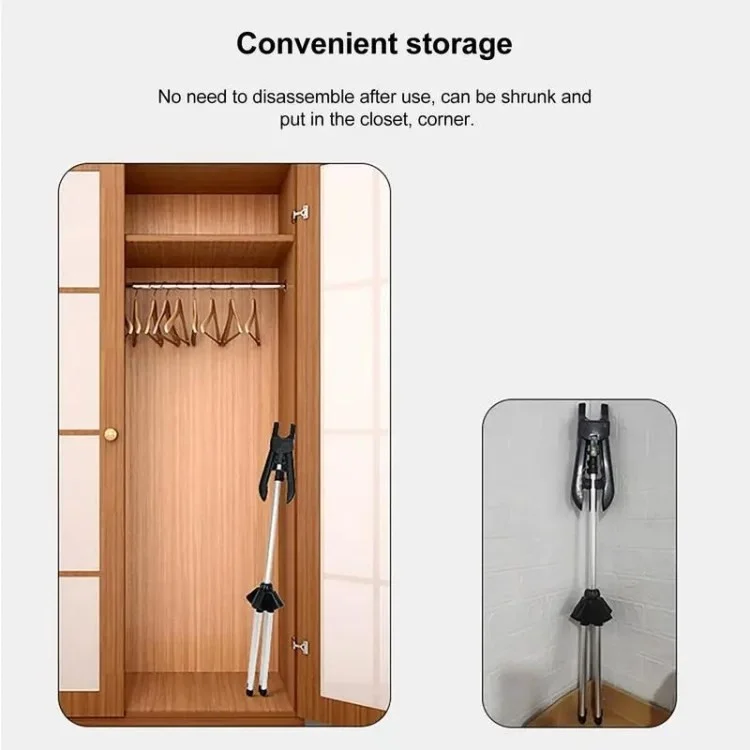 Plancher à Maison Pliable Rack de Vapeur à Vapeur Suspendu Accessoires de Reprocheur à Vapeur - Noir