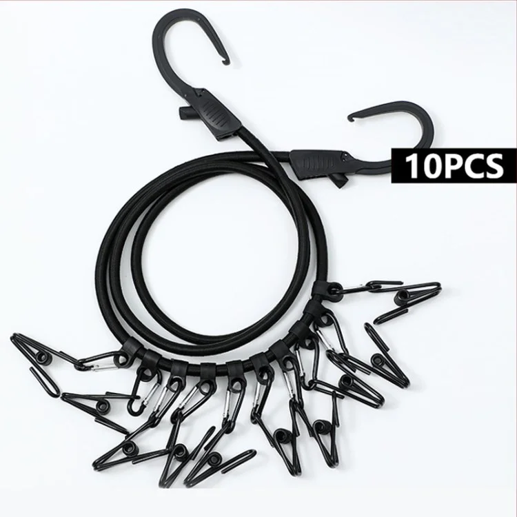 Stendibiancheria Senza Pugno Domestico Per Auto da Bordo Per Asciugatura da Campeggio Esterno - Black+clip Nere