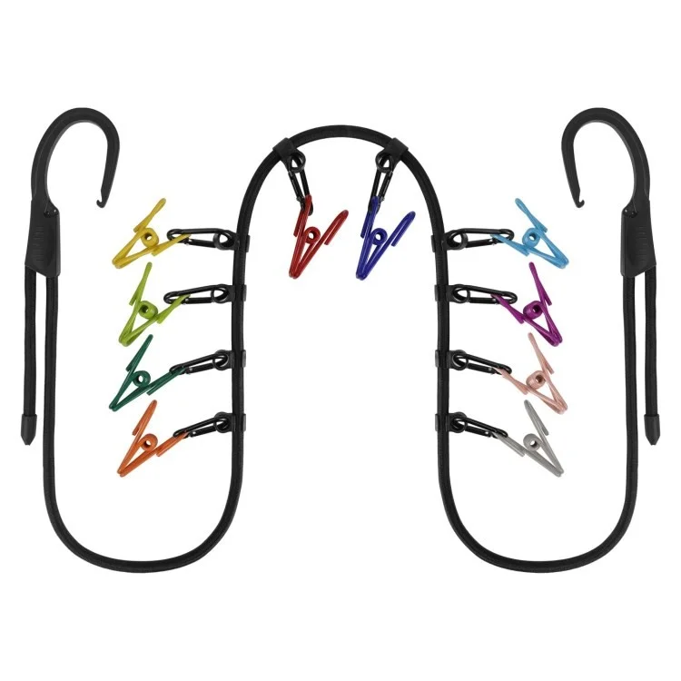 Stendibiancheria Senza Pugno Domestico Per Auto da Bordo Per Asciugatura da Campeggio Esterno - Black+clip Nere