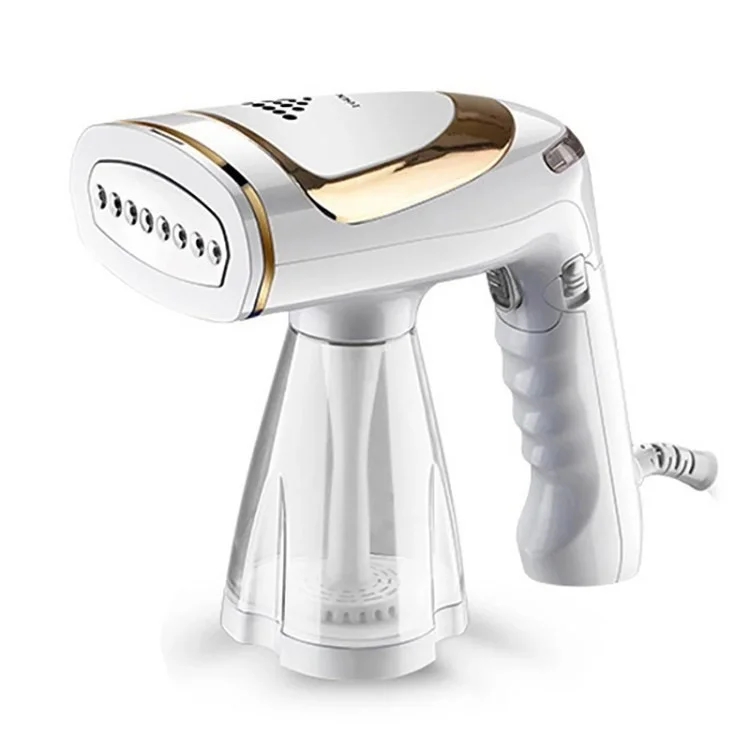 1600W Foldable Handheld Garment Steamer 250ml Water Tank Automatic Steam Brush Hanging Ironing Machine - White+Single Gear / EU Plug