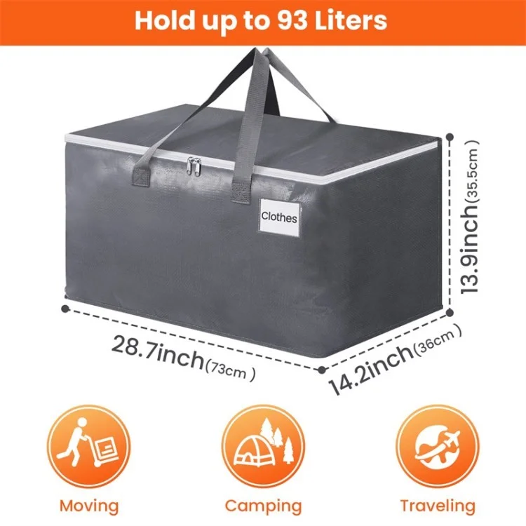 Sac à Bagages Pliables Pour Déplacer le Sac de Rangement de Vêtements de Courtepointe de Grande Capacité - Noir