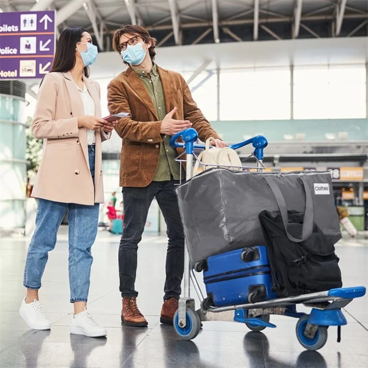 Sac à Bagages Pliables Pour Déplacer le Sac de Rangement de Vêtements de Courtepointe de Grande Capacité - Noir