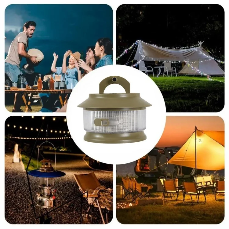 20 m Einziehbare IPX4 Water of Light Strip Outdoor Camping Umgebungslampe im Freien - Warmes Licht / Olivengrün