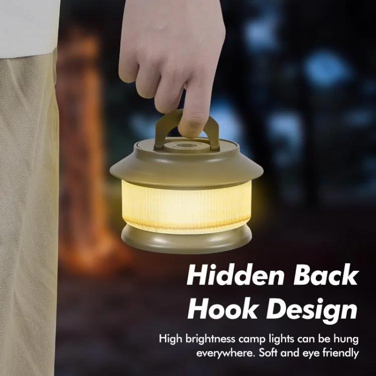 20 m Einziehbare IPX4 Water of Light Strip Outdoor Camping Umgebungslampe im Freien - Warmes Licht / Olivengrün