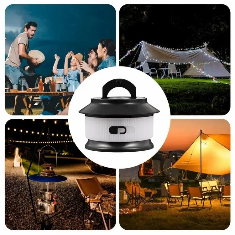 20 m Einziehbare IPX4 Water of Light Strip Outdoor Camping Umgebungslampe im Freien - Warmes Licht / Schwarz
