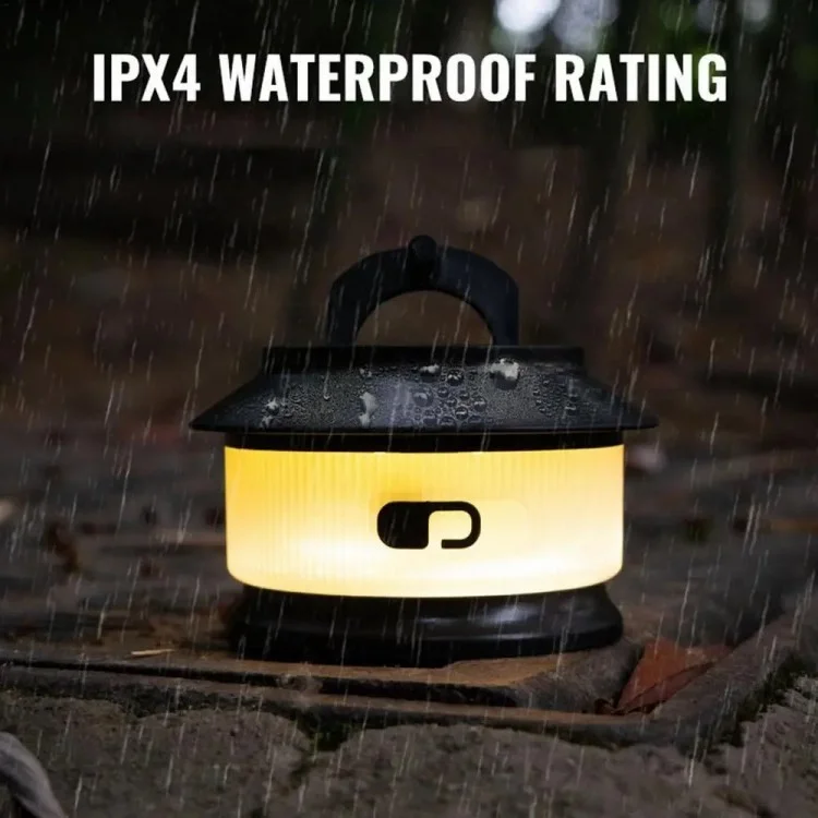 20 m Einziehbare IPX4 Water of Light Strip Outdoor Camping Umgebungslampe im Freien - Warmes Licht / Schwarz
