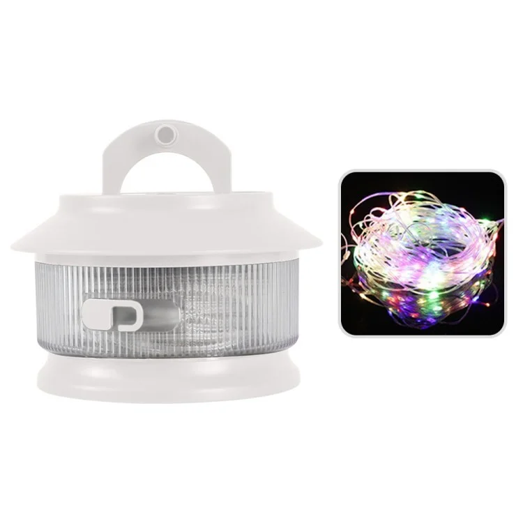 20 m Einziehbare IPX4 Water of Light Strip Outdoor Camping Umgebungslampe im Freien - Farbenfrohes Licht / Elfenbeinweiß