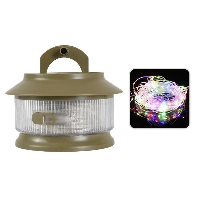 20 m Einziehbare IPX4 Water of Light Strip Outdoor Camping Umgebungslampe im Freien - Farbenfrohes Licht / Olivengrün