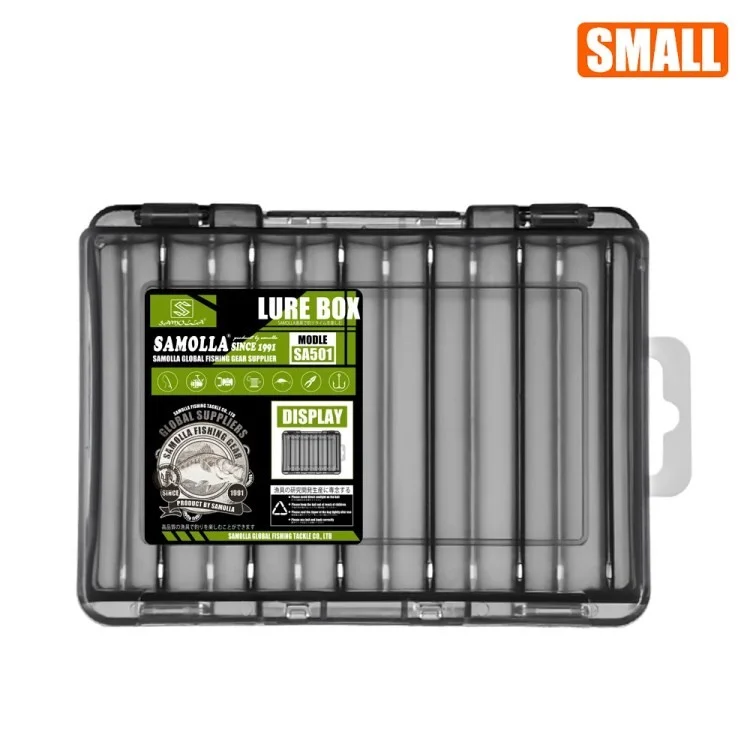 SAMOLLA Double Layer Fishing Gear PP Storage Box Fish Lure Tackle Box - Black / S