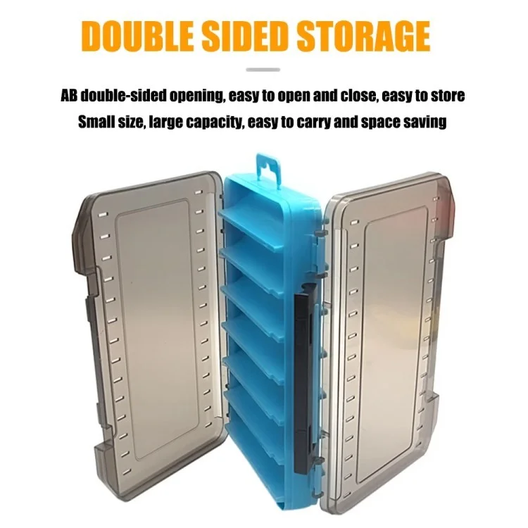 SAMOLLA Double Layer Fishing Gear PP Storage Box Fish Lure Tackle Box - Black / S