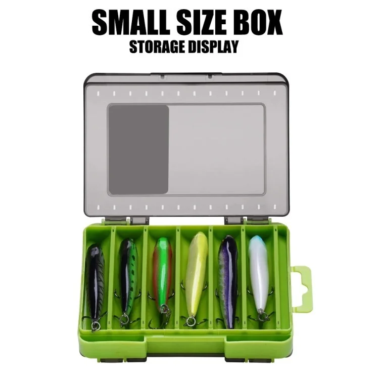 SAMOLLA Double Layer Fishing Gear PP Storage Box Fish Lure Tackle Box - Black / S