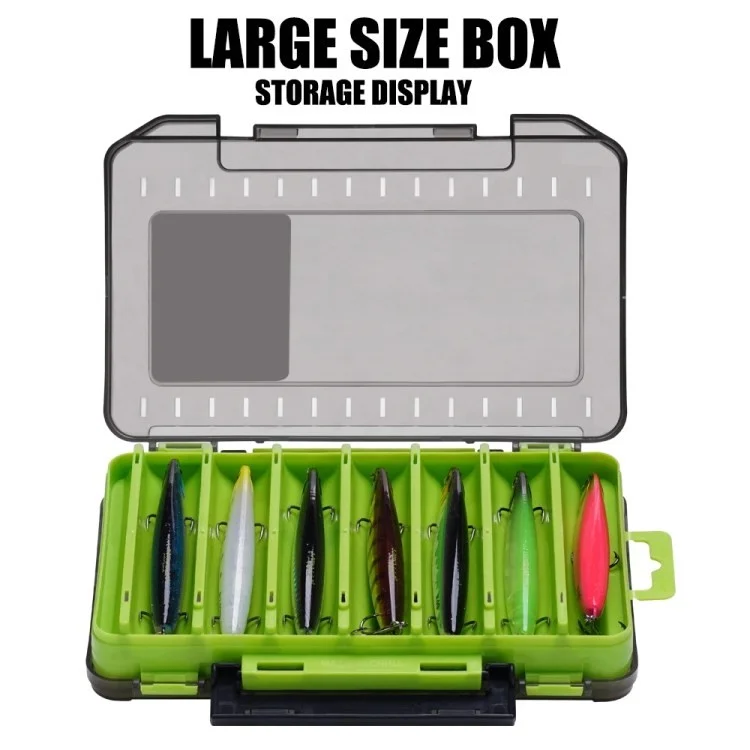 SAMOLLA Double Layer Fishing Gear PP Storage Box Fish Lure Tackle Box - Black / S