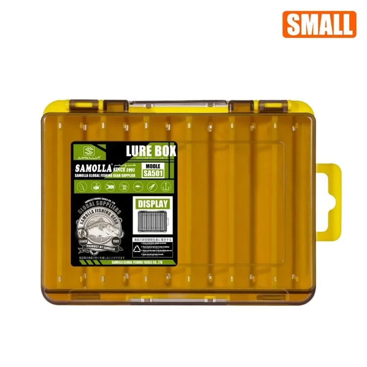 SAMOLLA Double Layer Fishing Gear PP Storage Box Fish Lure Tackle Box - Yellow / S