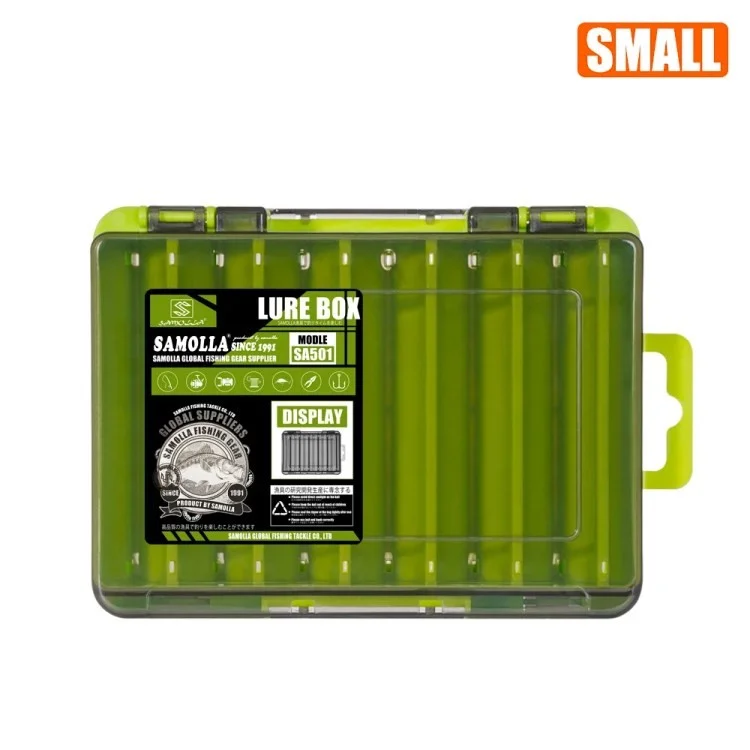 SAMOLLA Double Layer Fishing Gear PP Storage Box Fish Lure Tackle Box - Green / S