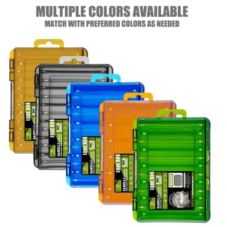 SAMOLLA Double Layer Fishing Gear PP Storage Box Fish Lure Tackle Box - Green / S
