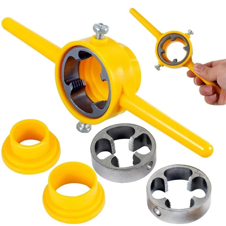 6pcs / Legen Sie Kunststoff+legierungsgewinde Maker -werkzeug -pipe -threader -handwerksanleihen -threader -threader -threader Für Gewinde Ein