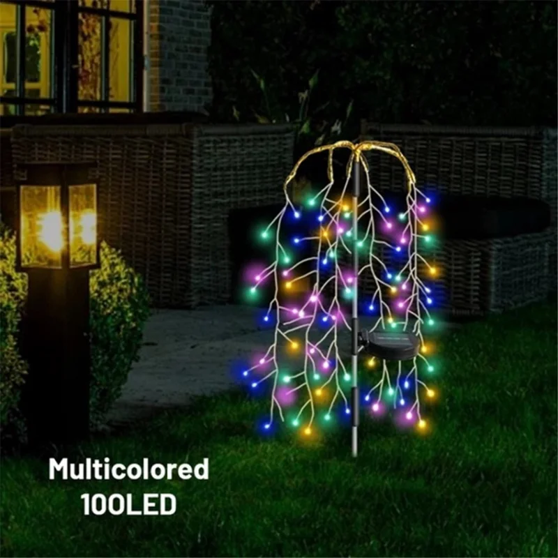 Inserto de Tierra de 100 Lámparas Solar Fireworks Light Hardyard Garden Decoración Decoración Simulación Fireworks Light - Luz Colorida